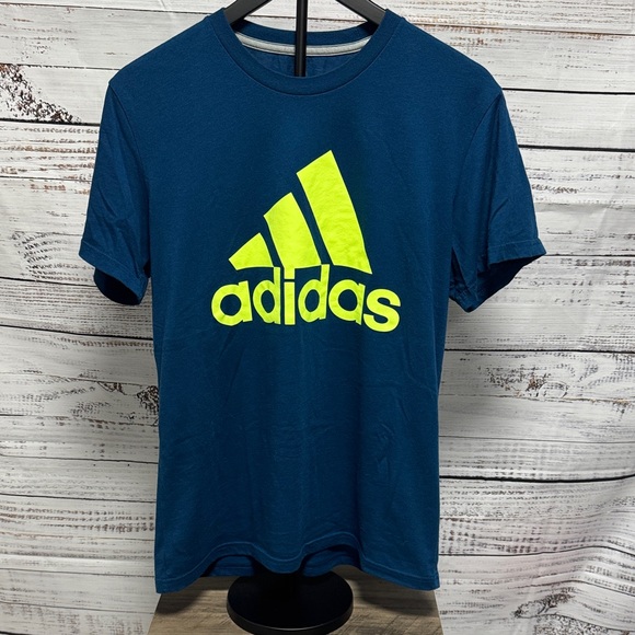 adidas Other - Adidas Men's Blue Tee with Neon Logo